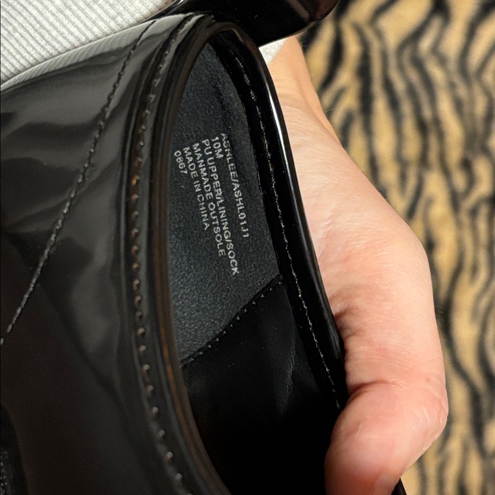 Black Patent Chunky Loafers - Picture 8 of 9